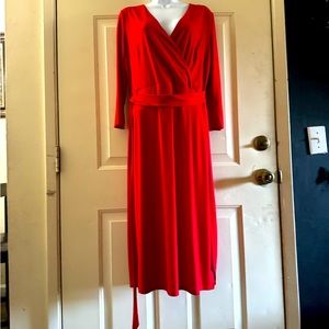 INC RED MID DRESS